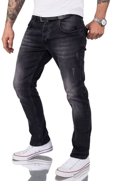 Rock Creek Straight-Jeans Herren Jeans Stonewashed günstig online kaufen