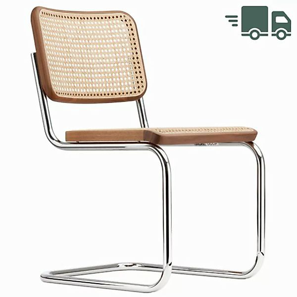 THONET S 32 V | Nussbaum Pure Materials | Stahlrohr-Freischwinger | Gestell günstig online kaufen