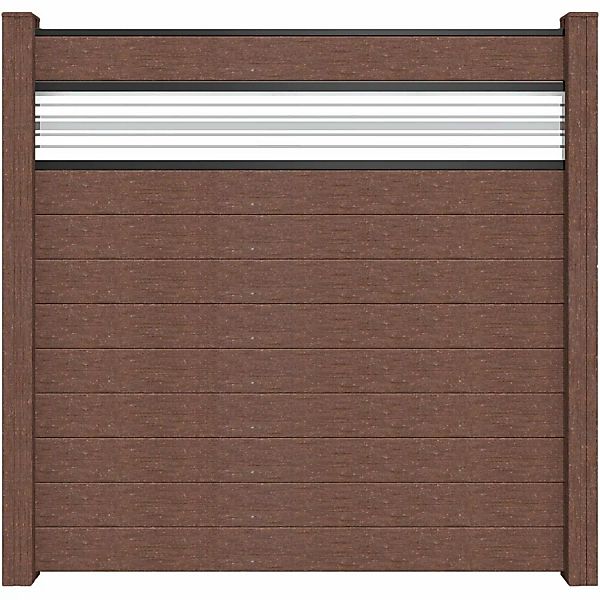 GroJa Steckzaun Solid mit Glas-Designeinsatz 30 cm 180x180x1,9 cm Terra günstig online kaufen