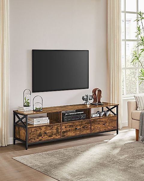 VASAGLE TV-Schrank Fernsehtisch mit 3 Stoffschubladen, günstig online kaufen