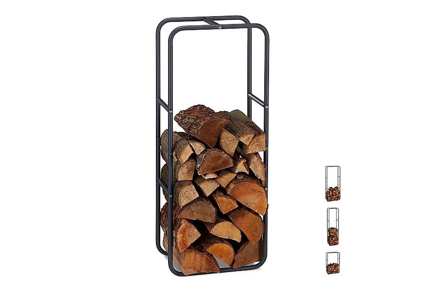 relaxdays Kaminholzregal aus Metall, BxTxH:40x25x100 cm, 100 x 40 x 25 cm günstig online kaufen