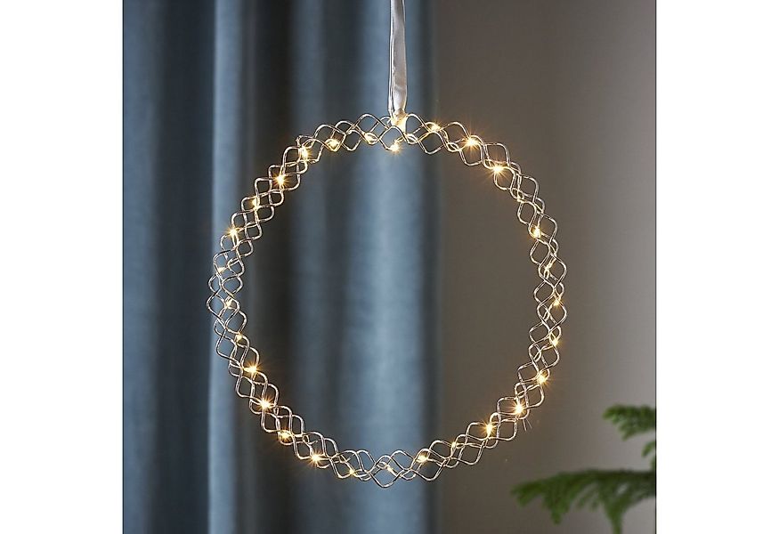 STAR TRADING Dekokranz LED Lichtkranz Fenster Türschmuck Wandkranz 30LED si günstig online kaufen