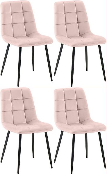 CLP Esszimmerstuhl Antibes (4er Set, 4 St), Samtbezüge, gepolstert mit Meta günstig online kaufen