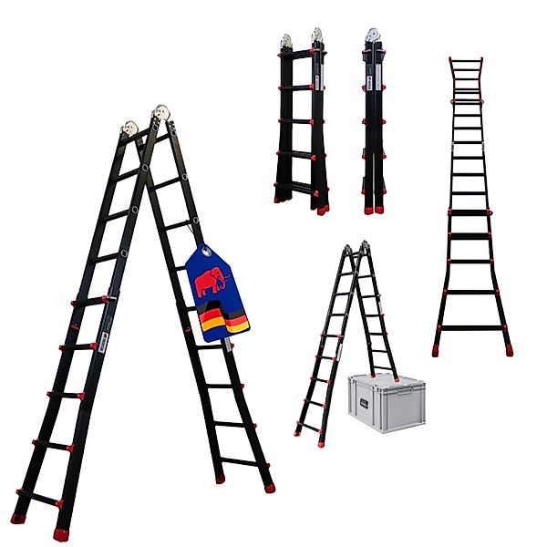 PROREGAL Sprossen-Mehrzweckleiter APOLLO 3-In-1 Aluminiumleiter 4x5 Sprosse günstig online kaufen