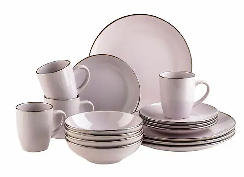 MÄSER Kombiservice »METALLIC RIM, Geschirr-Set, Steinzeug« günstig online kaufen