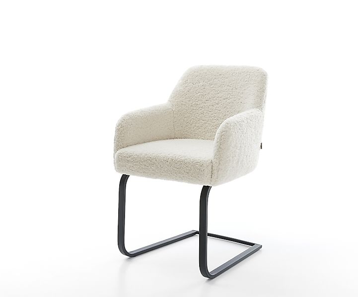 Freischwinger Greg-Flex Teddystoff Beige Freischwinger flach Schwarz Tasche günstig online kaufen