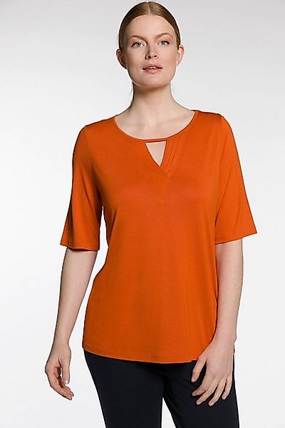Ulla Popken Rundhalsshirt T-Shirt Biesen Rundhals Halbarm günstig online kaufen