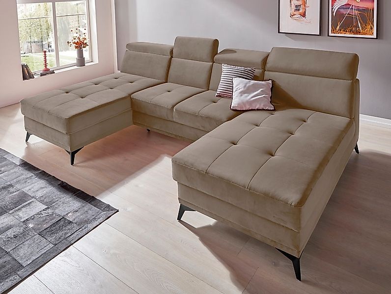 Home affaire "Cardiz U-Form" inkl.Kopfteilverstellung und Federkern wahlwei günstig online kaufen