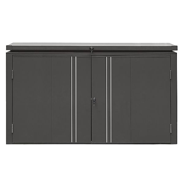 Floraworld Mülltonnen-Garage Premium bis 3 Mülltonnen à 240 l Schwarz-Metal günstig online kaufen