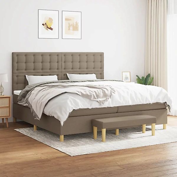 Vidaxl Boxspringbett Mit Matratze Taupe 200x200 Cm Stoff günstig online kaufen