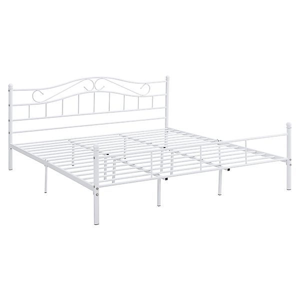 en.casa Metallbett, »Florenz« 180x200cm Weiß + günstig online kaufen
