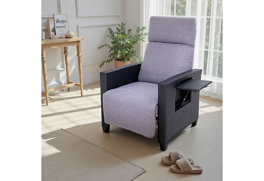 HOMAVO Gartensessel Rattansessel mit verstellbarer Rückenlehne, praktischem günstig online kaufen