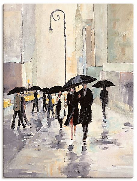 Artland Wandbild "Stadt im Regen" Gruppen & Familien 1 Stk. tlg. als Leinwa günstig online kaufen