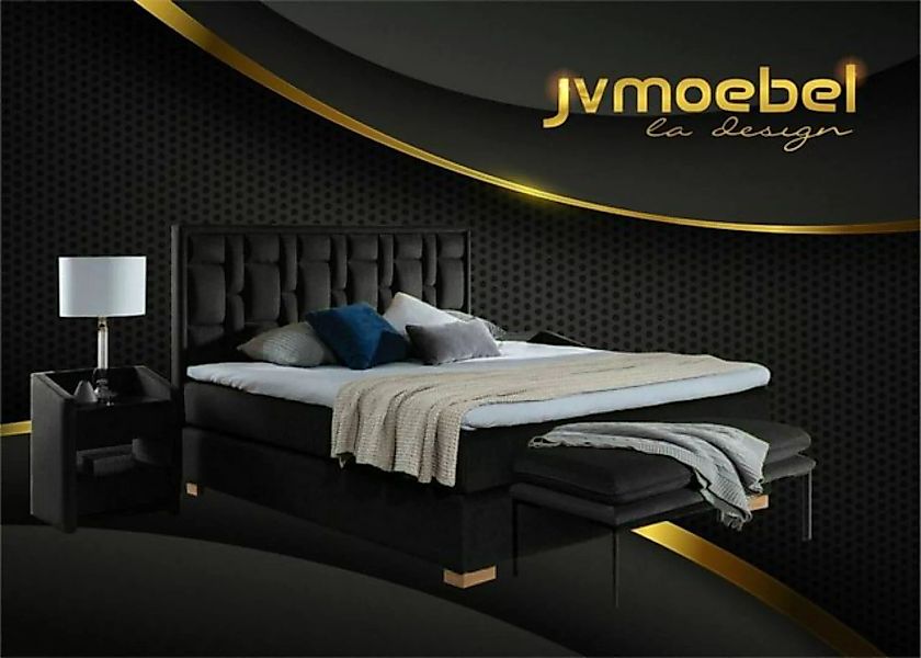 JVmoebel Bett, Luxus Boxspring Bett Schwarz Blaue Betten Schlafzimmer Möbel günstig online kaufen