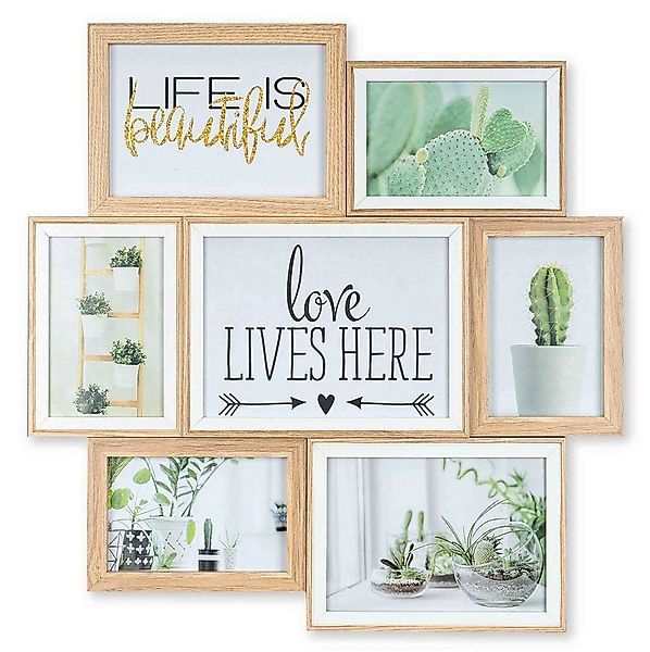 Levandeo® Bilderrahmen Collage, Bilderrahmen Collage B x H 46x47cm 7 Fotos günstig online kaufen