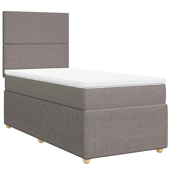 vidaXL Boxspringbett mit Matratze Taupe 100x200 cm Stoff 3291964 günstig online kaufen