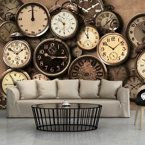 artgeist Fototapete Old Clocks mehrfarbig Gr. 300 x 210 günstig online kaufen