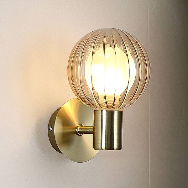 Bad-Wandlampe Lumisphere, creme-/messingfarben, Höhe 12 cm günstig online kaufen