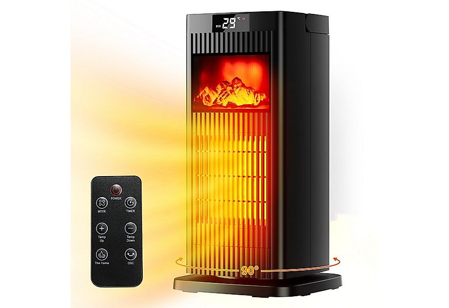 TLGREEN Heizlüfter Energiesparend Leise, Heizung Elektrisch mit 3D Flammenl günstig online kaufen