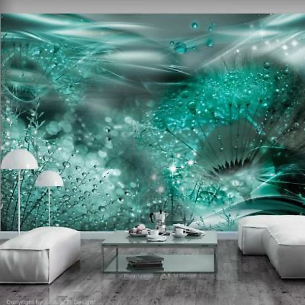 artgeist Fototapete Dandelions' World (Green) grün Gr. 150 x 105 günstig online kaufen