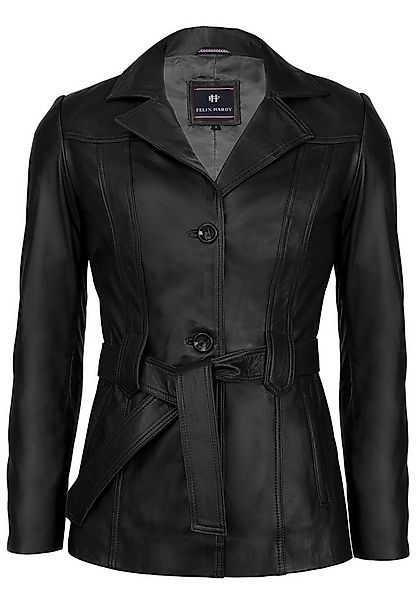 Felix Hardy Lederjacke Lederjacke mit Gürtel und Knöpfen günstig online kaufen
