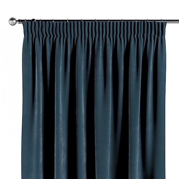 Vorhang mit Kräuselband, blau, Velvet (704-16) günstig online kaufen