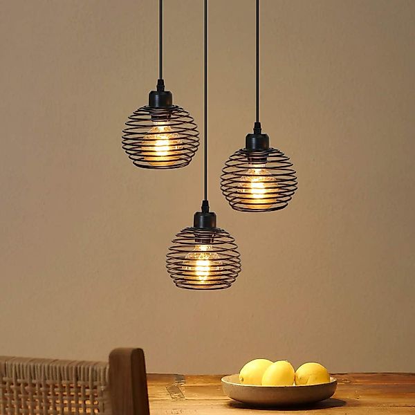 Nettlife Pendelleuchte Schwarz Esstisch Vintage Metall E27 Hängelampe Retro günstig online kaufen