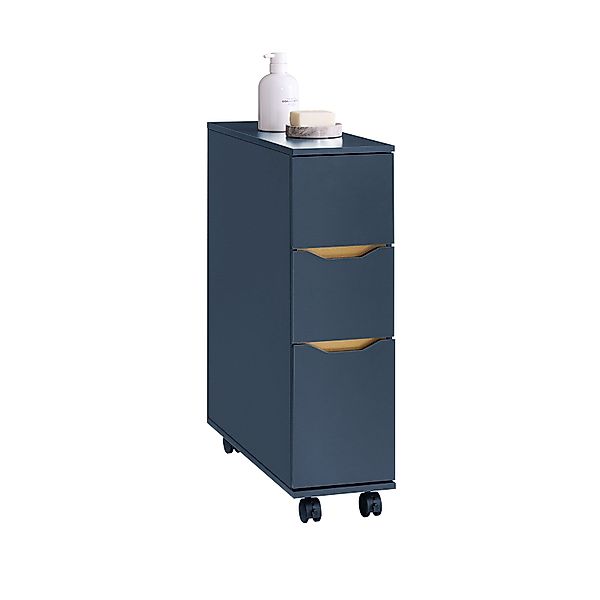 SoBuy Nischenregal mit 3 Schubladen Nischenwagen Schmales Regal Grau BZR191 günstig online kaufen
