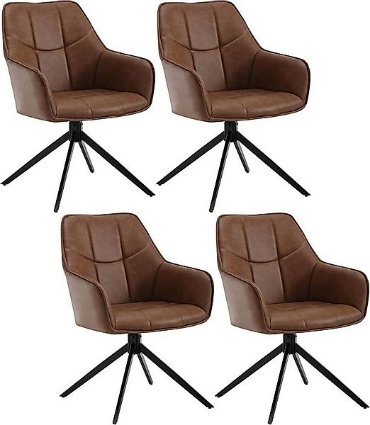 Woltu Polsterstuhl (4 St), Esszimmerstuhl drehbar, gepolsterter, Metallbein günstig online kaufen