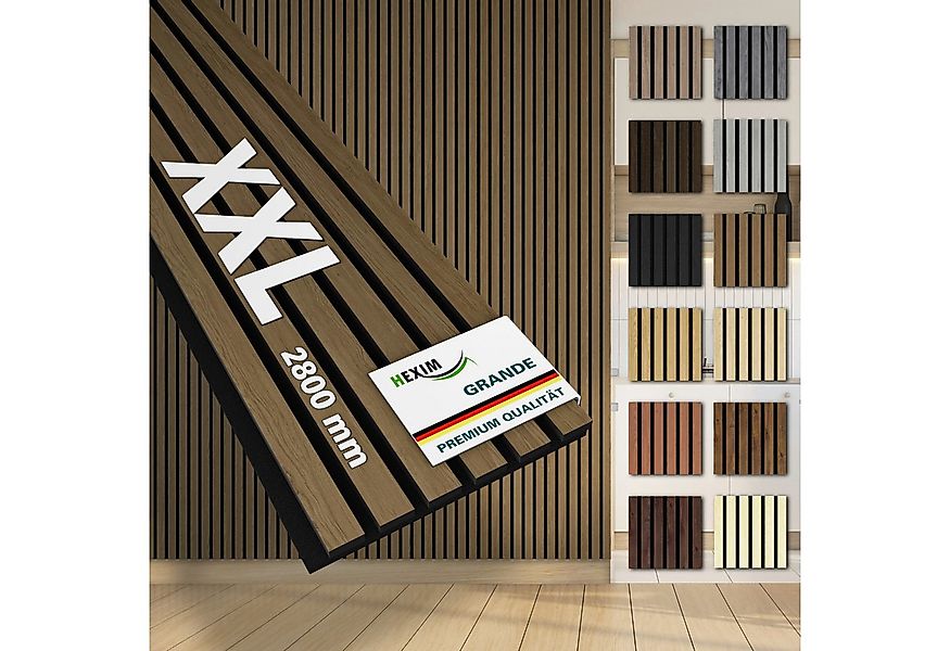 Hexim Wandpaneel, (Akustikpaneele 280x30cm Holz Grande - XXL Holzpaneele Pl günstig online kaufen