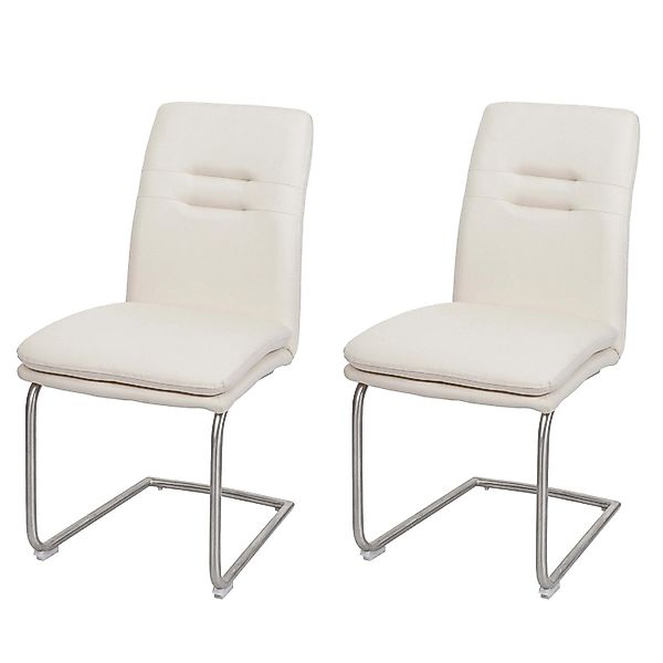 MCW Esszimmerstuhl H70 2er-Set Freischwinger Creme-Beige günstig online kaufen