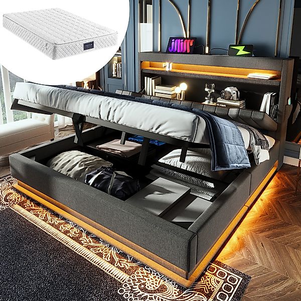 HAUSS SPOLE Polsterbett 160x200 mit USB- günstig online kaufen