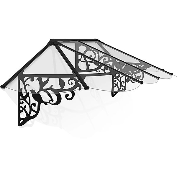 Canopia Vordach Lily XL 2,67 m x 90 cm Schwarz Klar günstig online kaufen
