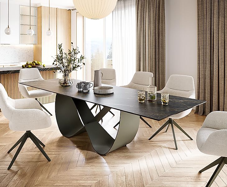 DELIFE Esstisch Edge, Keramik Laminam® Noir günstig online kaufen