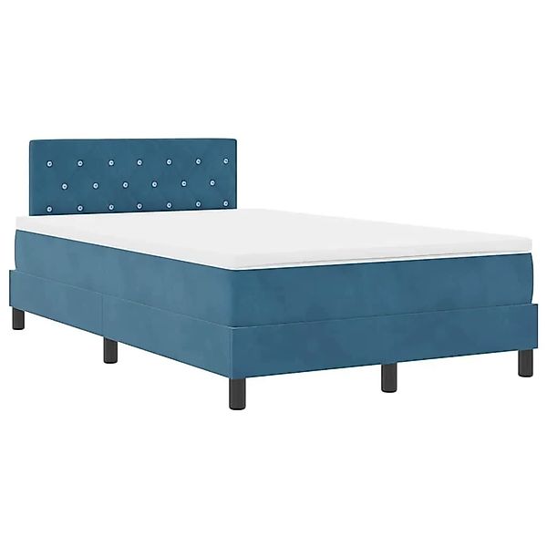 vidaXL Boxspringbett mit Matratze Dunkelblau 120 x 190 cm Stoff 3339096 günstig online kaufen