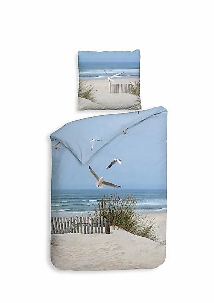 Heckett & Lane Bettwäsche "Spiaggia" 2 Stk. tlg. maritimes Design, 100% Bau günstig online kaufen