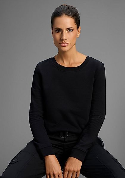 KangaROOS Sweatshirt Langarm, figurbetonter Schnitt, unifarben, Rundhalsaus günstig online kaufen