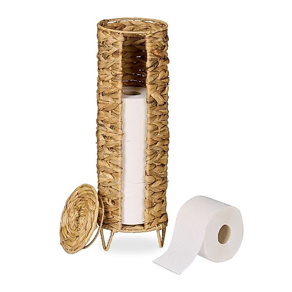relaxdays Toiletten-Ersatzrollenhalter Toilettenpapier Aufbewahrung 4 Rolle günstig online kaufen