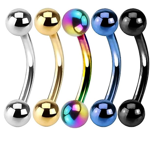 viva-adorno Augenbrauenpiercing-Set Piercing Banane mit Kugeln Chirurgensta günstig online kaufen