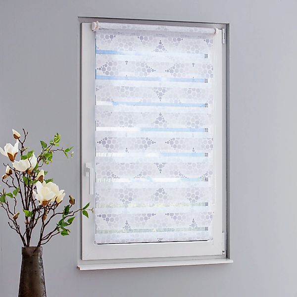 Doppelrollo Kreise, GARESA, Lichtschutz, ohne Bohren, freihängend, Klemmfix günstig online kaufen