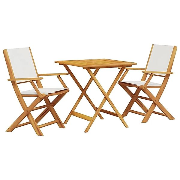 vidaXL 3-tlg Bistro-Set CremeWeiß Stoff und Massivholz Modell 4 günstig online kaufen