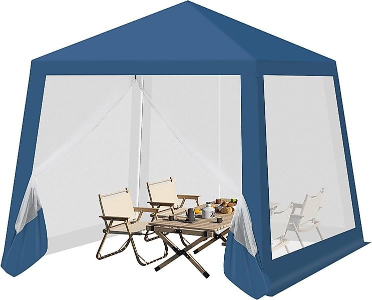 Woltu Pavillon, mit 4 Seitenteilen, 3x3 m, mit Seitenwänden Moskitonetz günstig online kaufen