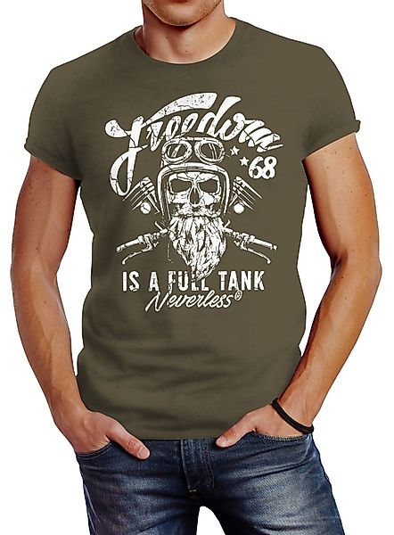 Neverless Print-Shirt Herren T-Shirt Biker Motorrad günstig online kaufen