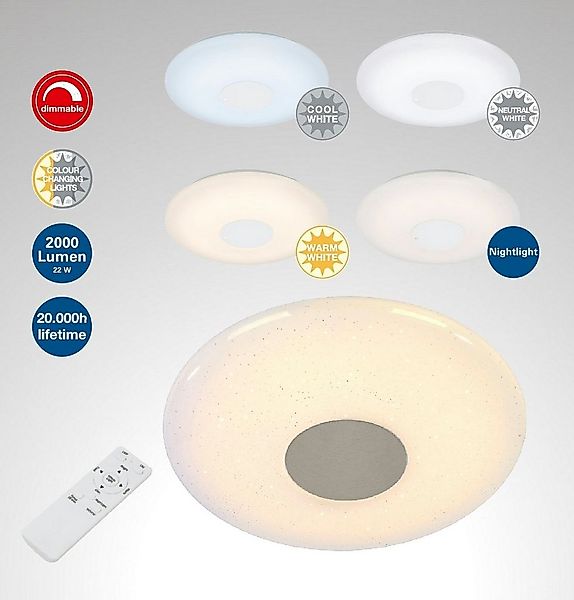 TRANGO LED Deckenleuchte, CCT Lichtfarbe Steuerung per Fernbedienung, 3096 günstig online kaufen