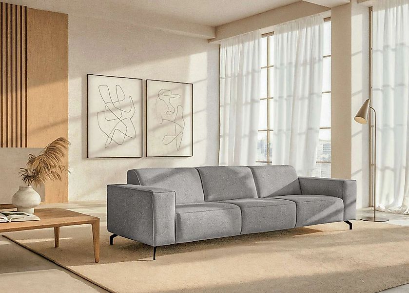 Home affaire 3-Sitzer "Lorcan 257 cm, weiches Sitzgefühl" mit schwarzen Met günstig online kaufen