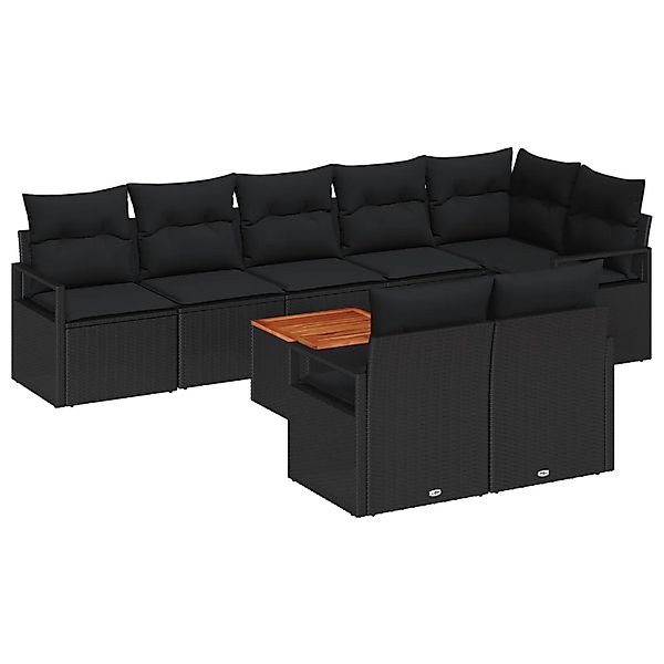 vidaXL Garten-Sofa-Set 9-Tlg Schwarz 3356392 günstig online kaufen