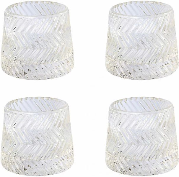 Creativ deco Teelichthalter "Weihnachtsdeko", (4 St.), mit wellenförmiger S günstig online kaufen
