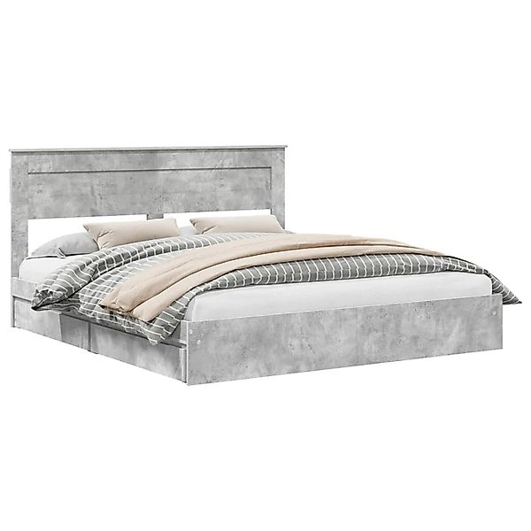 vidaXL Stauraumbett Betongrau 180 x 200 cm Holzwerkstoff 3409895 günstig online kaufen