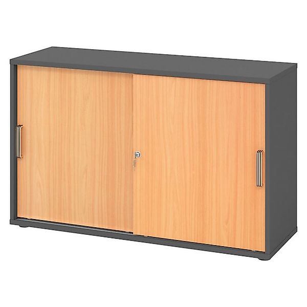 bümö Aktenschrank office Schiebetürenschrank Dekor: Graphit/Buche - Griffe: günstig online kaufen