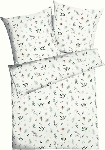 Kaeppel Bettwäsche »Winter Greens« 2 Stk. tlg. mit Blättern günstig online kaufen
